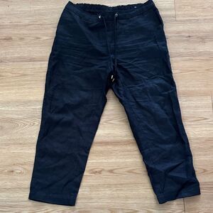 Chicos Women Black Linen Cropped Pull On Pants Size 0.5 Petitie Minimalist Small